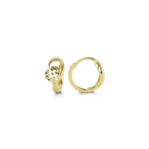 Diamond Cut Heart Huggie Earrings