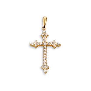 Gothic Style CZ Cross Pendant