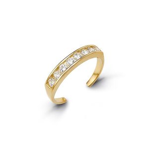 Channel Set CZ Toe Ring