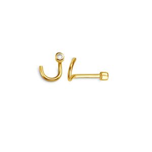 Bezel Set Curved Diamond Nose Stud