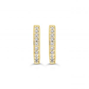 Oval 2 Row Claw Huggie Earrings
