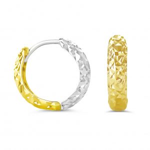 Diamond Cut Reversible Huggies Earrings