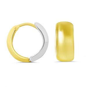 Wide Polished Reversible Huggie Earrings