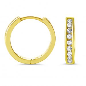 Channel Set CZ Huggie Earrings