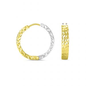 Diamond Cut Reversible Huggies Earrings