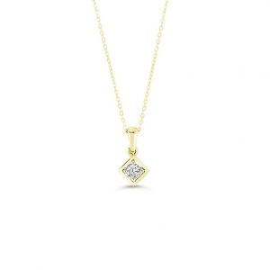 4 Claw Square Pendant, Cable Chain
