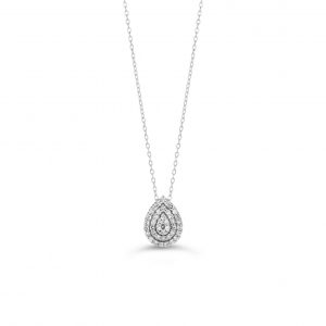 Pear Illusion Pendant, Cable Chain