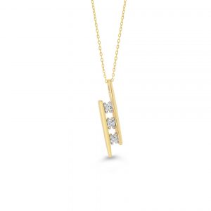Past Present Future Bar Pendant, Cable Chain