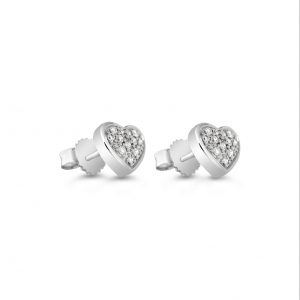 Pave Heart Stud Earrings