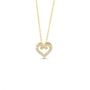 Love Heart Pendant, Cable Chain