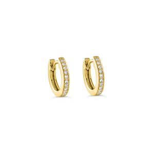 Mini Channel Set Huggie Earrings