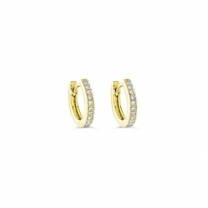 Channel Set Huggie Earrings