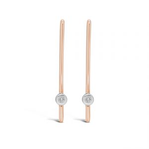 Bar With Bezel Stud Earrings