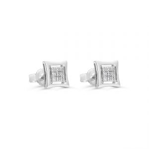 Pave Square Stud Earrings