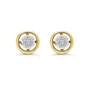 Pave Circle Stud Earrings