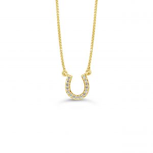 Lucky Horseshoe Pendant, Cable Chain