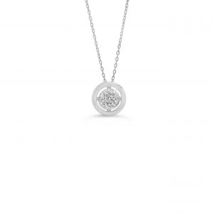Pave Circle Pendant, Cable Chain