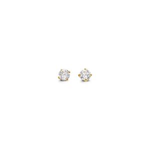 4-Claw CZ Screwback Stud Earrings