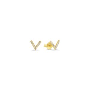 V-Shaped CZ Stud Earrings