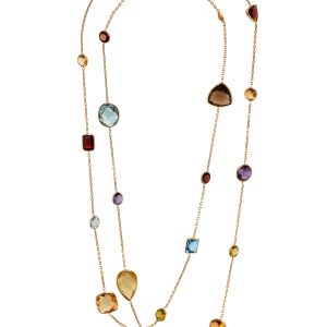 Multi-Stone Long Necklace