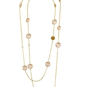 Multi-Stone Long Necklace - Blue Topaz