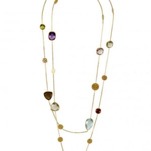 Multi-Stone Pallet Long Necklace