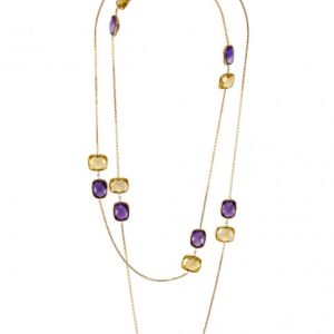 Multi-Stone Long Necklace