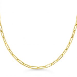 Hollow Paperclip Necklace, 3.9MM - 16 + 2INCH