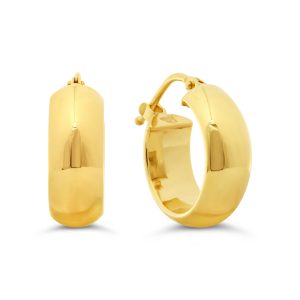 Polished Round Hoop Earrings , Small