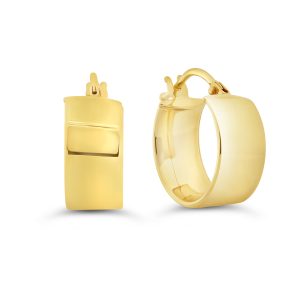 Polished Square Hoop Earrings , Small