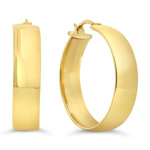 Polished Square Hoop Earrings , Large