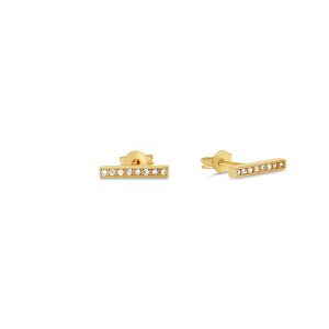 CZ Bar Stud Earrings