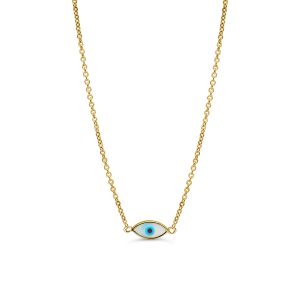 Mother Of Pearl Evil Eyes Necklace