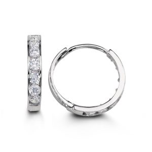 Channel Set CZ Huggie
