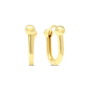 Ball Accent Huggie Earrings