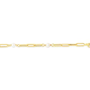 Multi Pearls Paperclip Bracelet