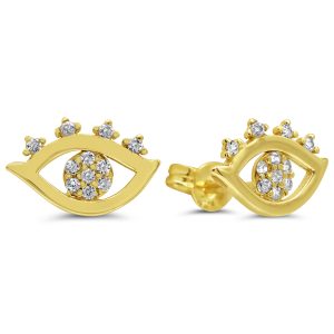 CZ Evil Eye Stud Earrings