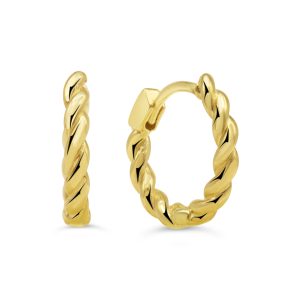 Twisted Rope Huggie Earrings