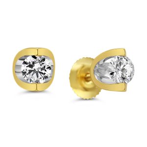 Tension-Set Solitaire Stud Earrings, 2.00ct