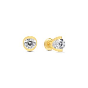 Tension-Set Solitaire Stud Earrings, .70ct
