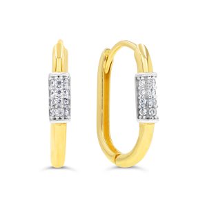 Oval Padlock Huggie Earrings