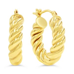 Twisted Hoop Earrings , Large