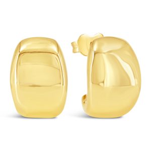 Wide Hoop Stud Earrings
