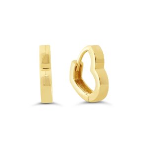 Heart-Shaped Huggie Earrings, Small