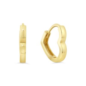 Heart-Shaped Huggie Earrings, Large