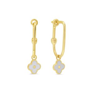 Floral Charm Huggie Earrings