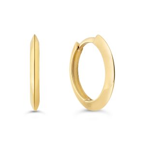 Round Knife-Edge Huggie Earrings, Large