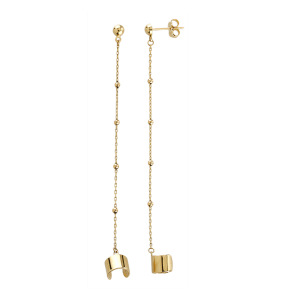 Single Stud And Cuff Gold Earring, Large