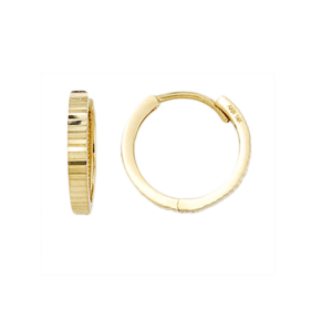Diamond-Cut Huggie Earrings