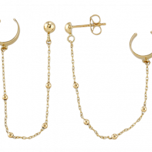 Single Stud And Cuff Gold Earring
